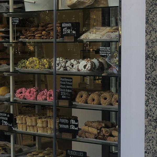 A bakery display case