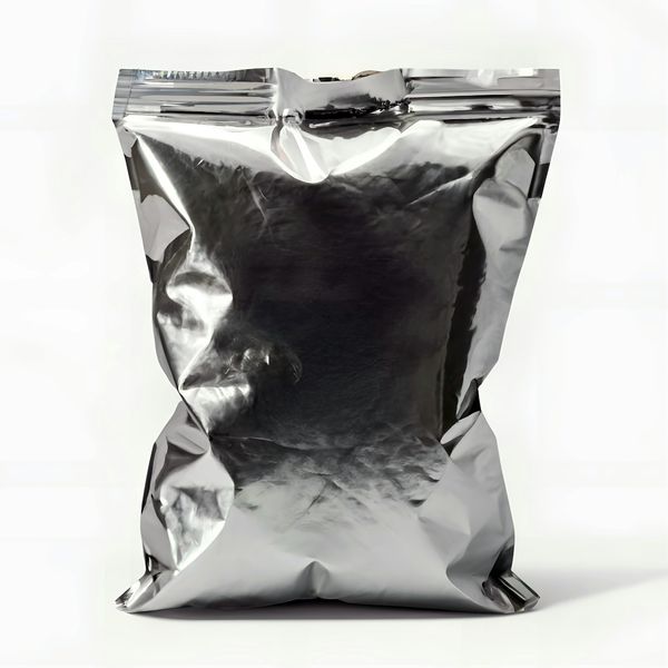 A sealed foil bag